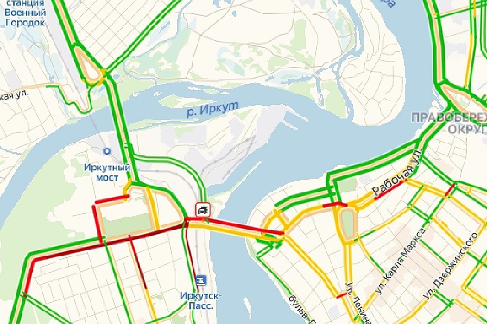 Пробки иркутск карта онлайн