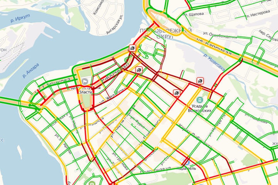 Пробки иркутск карта онлайн