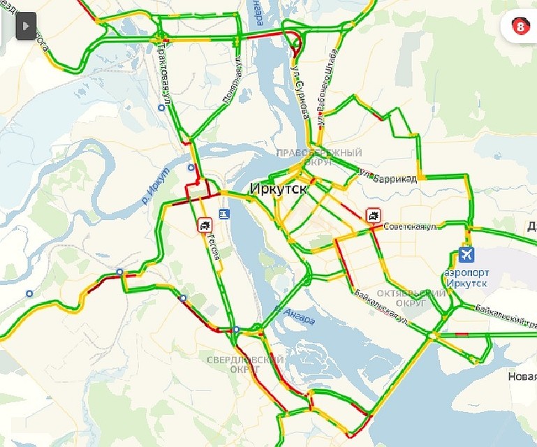 Пробки в архангельске сейчас карта