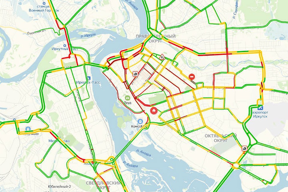 Пробки иркутск карта онлайн