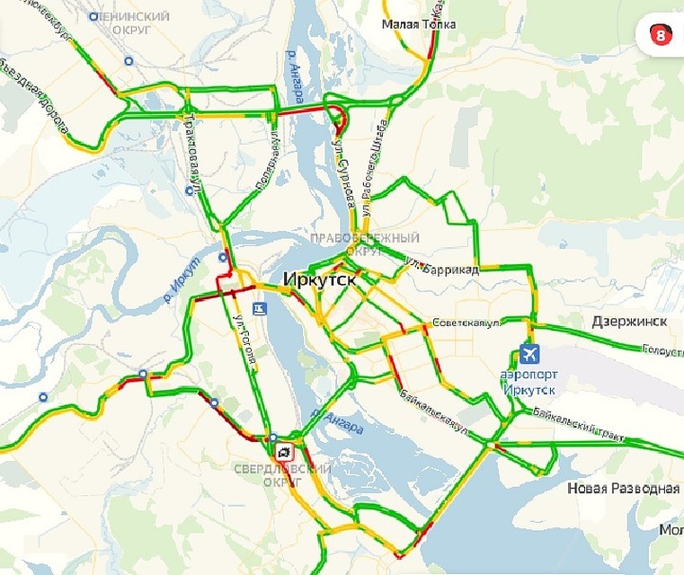 Пробки в иркутске сегодня